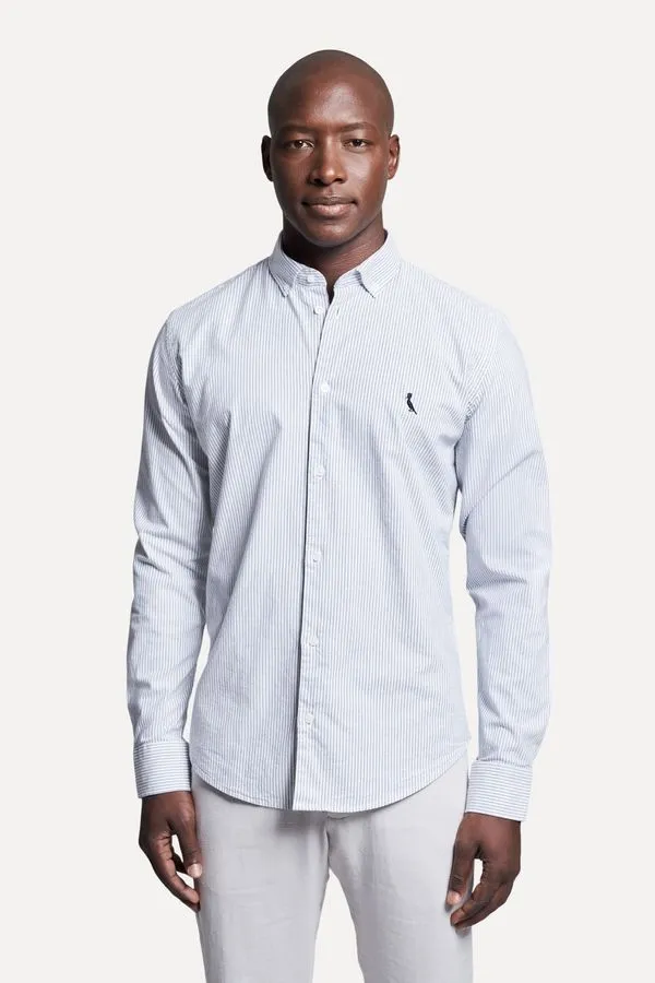Camisa Ml Enxuto Listra Conforto Marinho - G