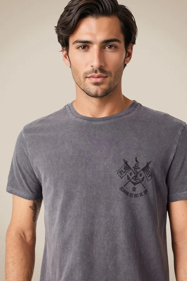 Camiseta Estampada Sempre Hei De Ser Fla Preto - Ggg