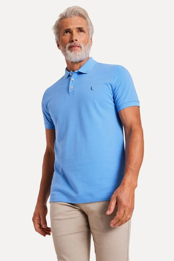 Polo Piquet Basica Colecao Azul Hortencia - M
