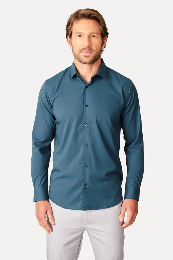 Camisa Ml Enxuto Soft Touch Azul Petroleo - M