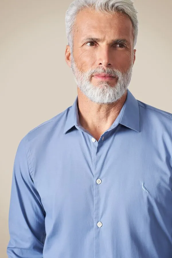 Camisa Ml Enxuto Colors Azul Dust - Ggg