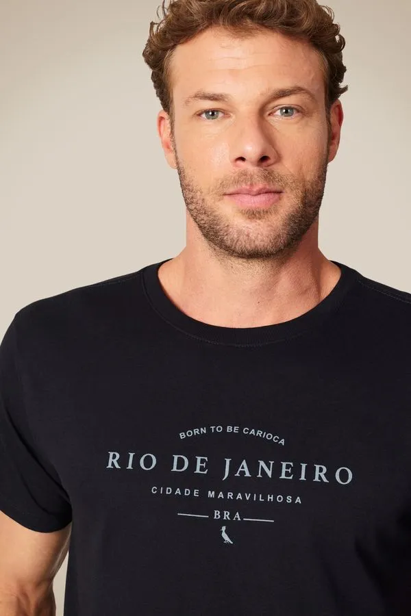 Camiseta Estampa Born To Be Carioca Rj Preto - M
