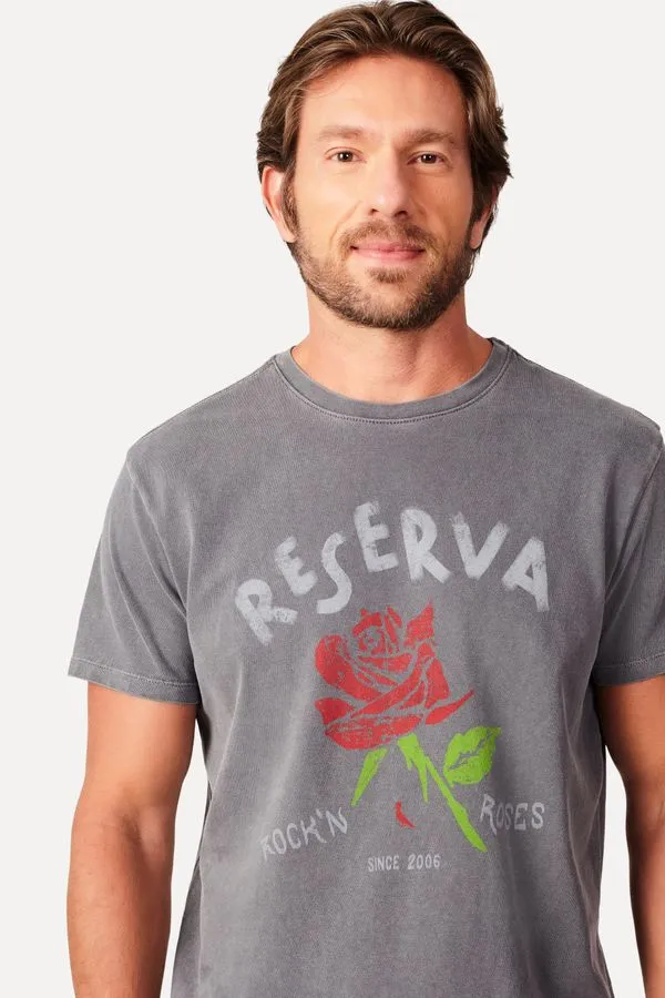 Camiseta Estampada Rock In Roses Preto - P