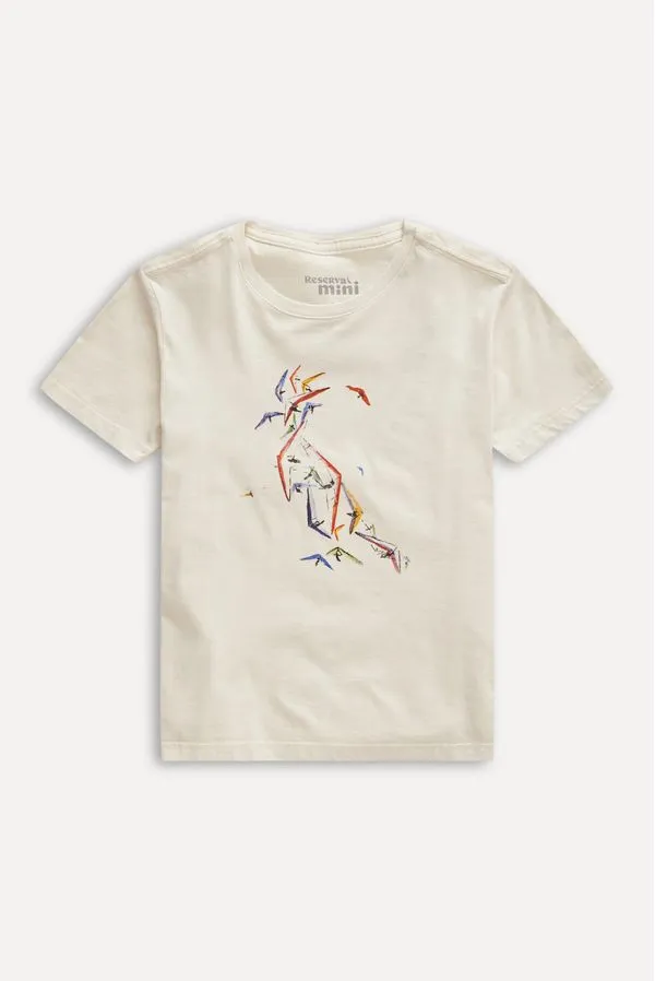 Camiseta Mini Estampada Pica Asa Delta Off White - 16