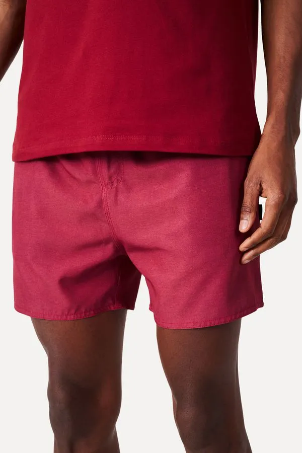 Short Praia Basico Texturado Vermelho Cereja - M