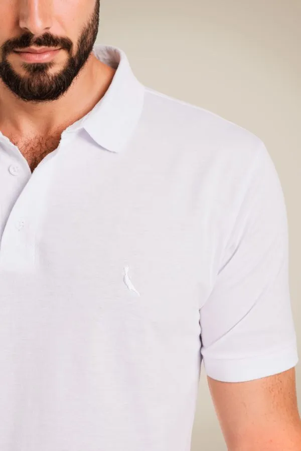Polo Malha Pica-pau Mono Enxuto Branco - M