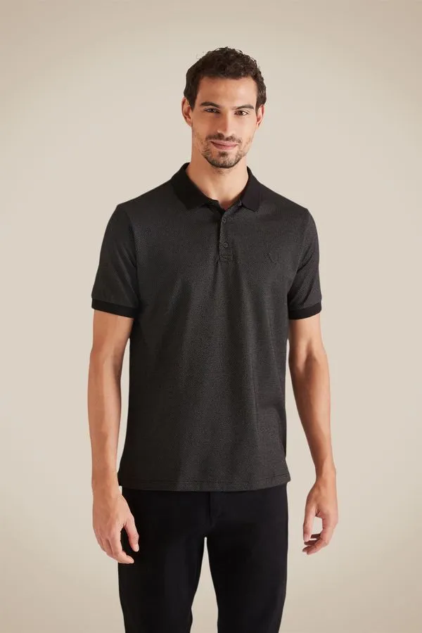 Polo Pois Maquinetada Preto - P