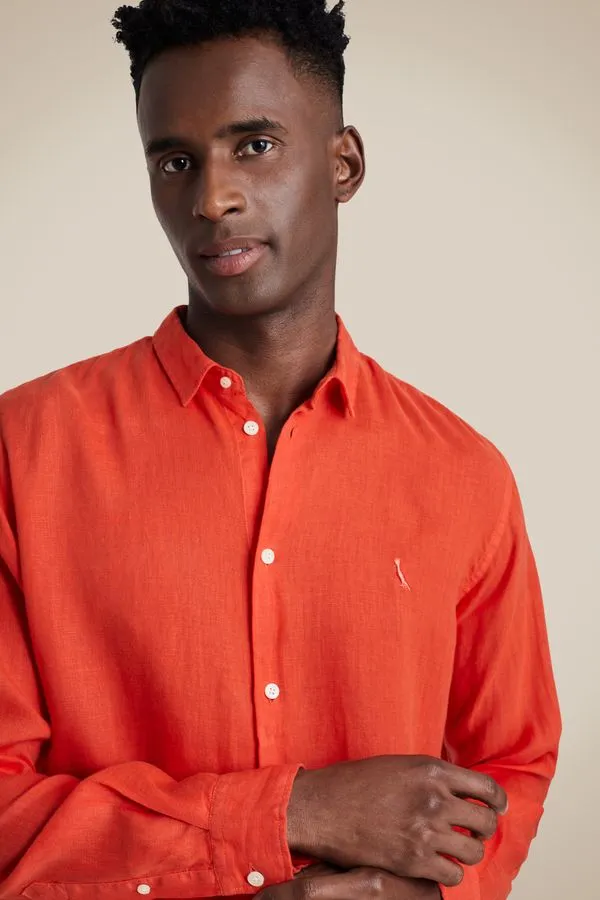 Camisa Pf Ml Linho Vermelho - Ggg