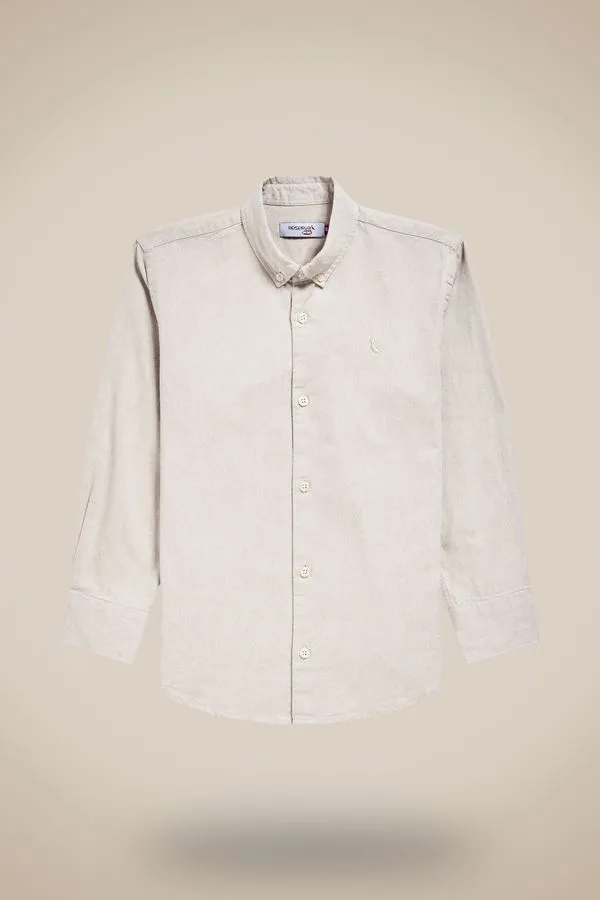 Camisa Mini Ml Oxford Color Khaki - 18