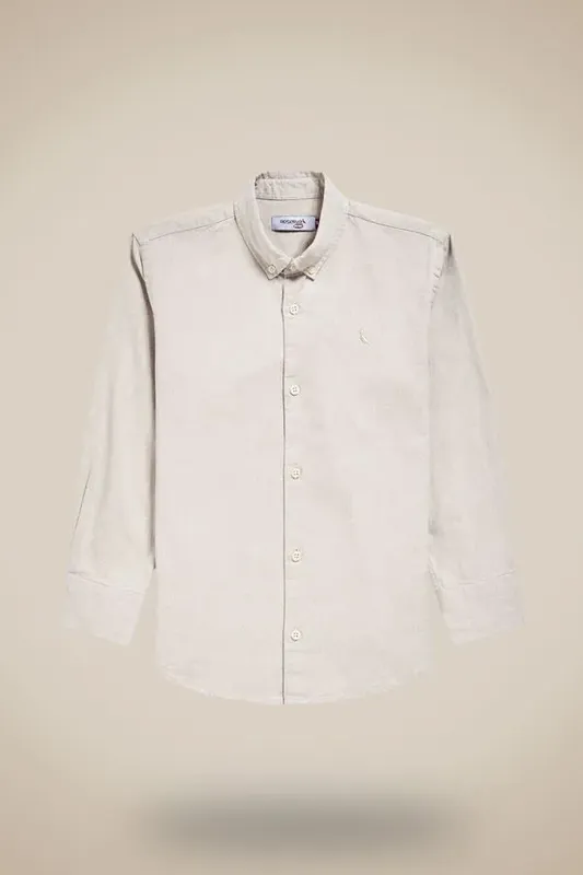Camisa Mini Ml Oxford Color Khaki - 18