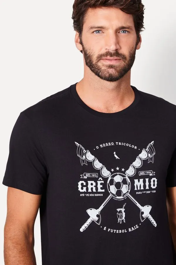 Camiseta Futebol Raiz Gremio Preto - Ggg
