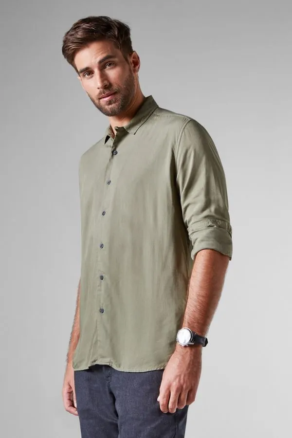 Camisa Regular Viscose Reserva Tabaco Vd - Ggg