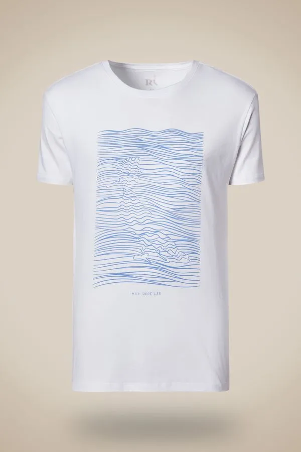 Camiseta Slim Estampada Mar Doce Lar Branco - Ggg