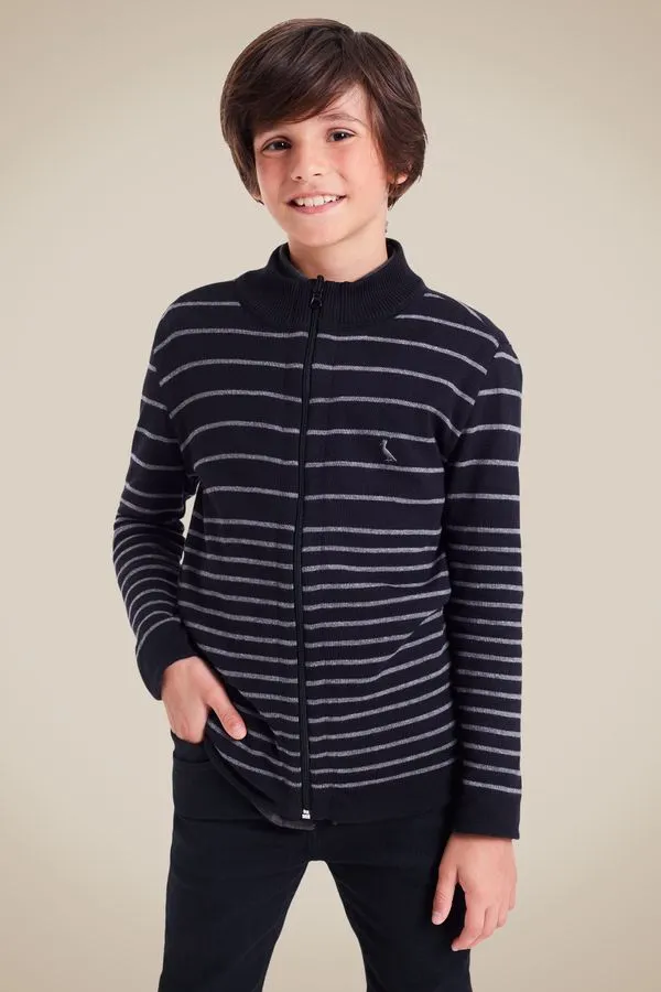 Casaco Tricot Mini Sm Df Ziper Preto - 06