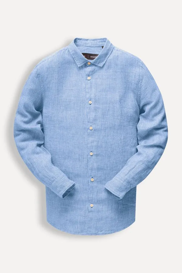 Camisa Ml Xadrez Danny Azul Royal - P