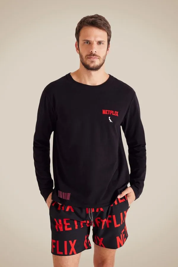 Camiseta Netflix Preto - G