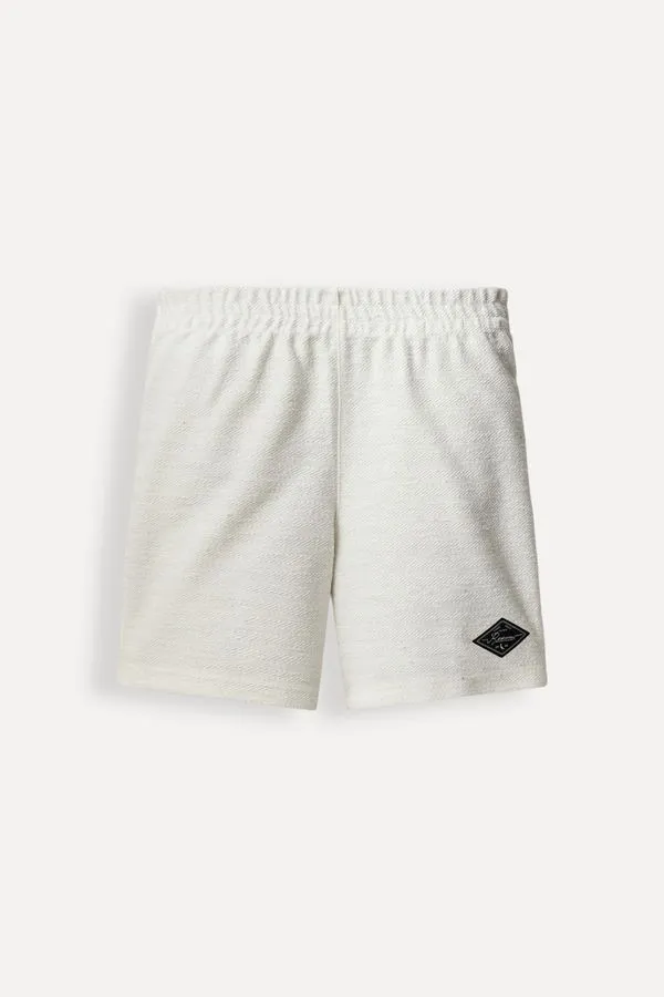 Bermuda Mini Moletinho Trevo Off White - 08