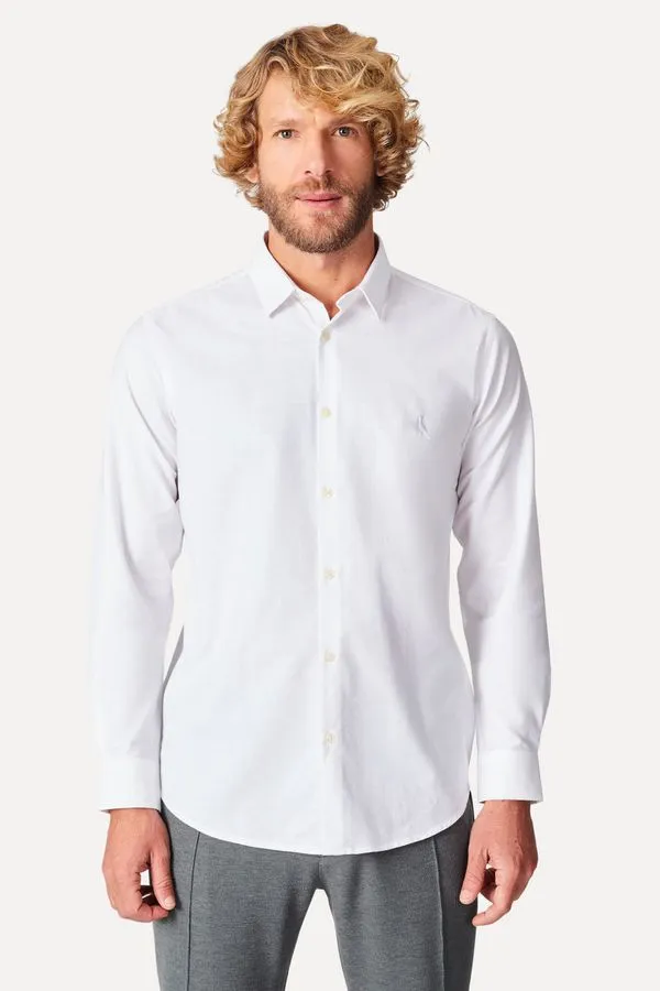 Camisa Ml Oxford Enxuto Conforto Branco - Ggg
