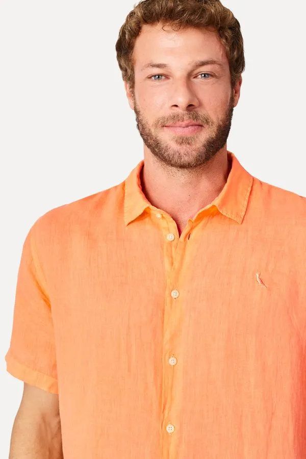 Camisa Pf Mc Linho Laranja Bergamota - P