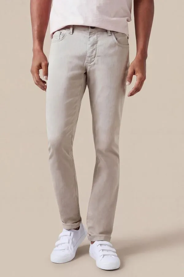 Calça Sarja 5 Pockets Elastano Skinny Color Khaki - 38