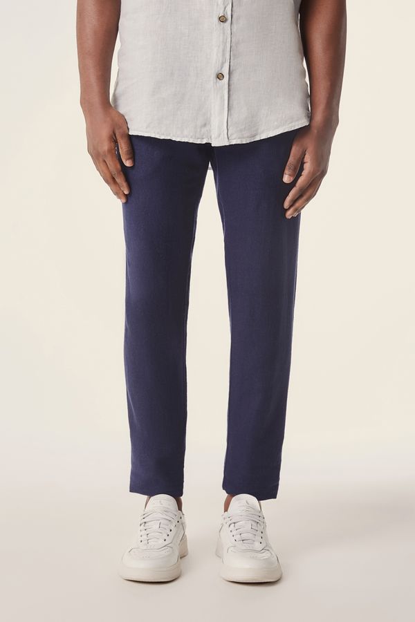 Calça 5 Pockets Linho Marinho - 40