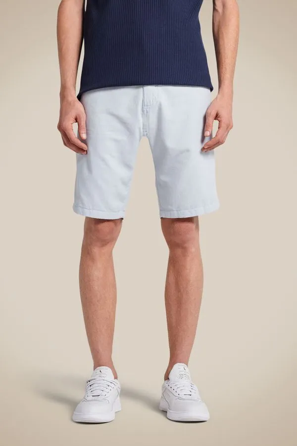 Bermuda Forro Meia Malha Oxford Azul Claro - 42