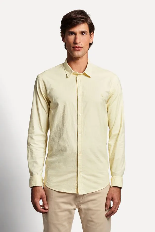 Camisa Ml Oxford Enxuto Conforto Amarelo Claro - G