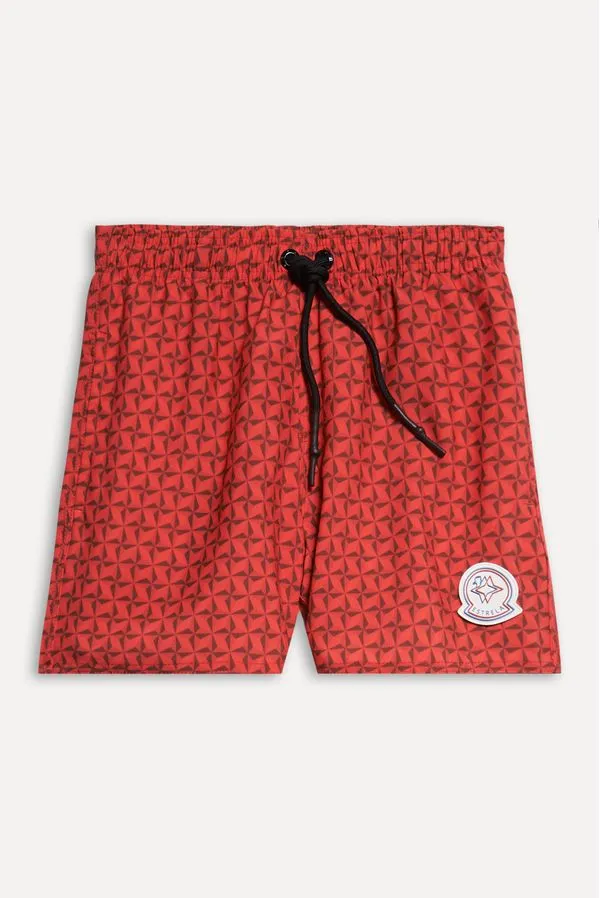 Short Mini Praia Estampado Estrela Vermelho - 08