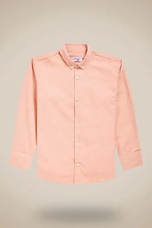 Camisa Mini Ml Oxford Color Laranja Dust - 08