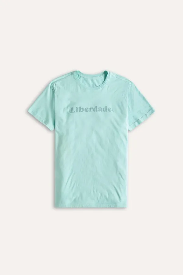 Camiseta Mini Tp Estampa Liberdade Verde Agua - 12