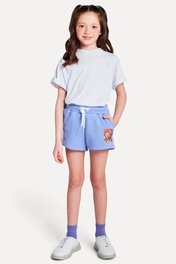 Short Menina Runner Moletom Color Lilas Stone - 14