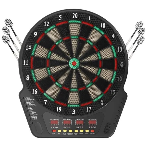 Jogo De Dardos Eletrônico com Pontas Suaves, 27 Jogos com 243 Variações, 6 Dardos, Placa Digital com LED Colorido, 16 jogadores.ZeStarDair 110v