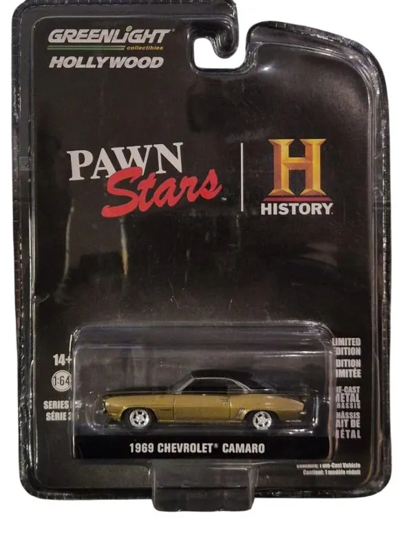 Carrinho Colecionável Trato Feito (Pawn Stars) - Chevrolet Camaro 1969 - Greenlight Hollywood Edição limitada - Metal co