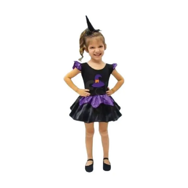 Conjunto De Fantasia E Acessório - Halloween - Bruxinha - Preto - Brink Model - Tamanho M