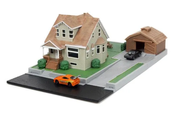 Diorama Casa do Toretto c/ Miniaturas de Carros - Velozes e Furiosos - Nano Scene - Jada