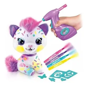 Pelúcia Gatinha Kitty para Pintar e Lavar Air Brush - FUN