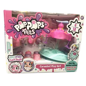 PopPops Slime Pets Carrossel com 18 Cápsulas + 6 Pets Colecionáveis Indicado para +5 Anos Multikids - BR1004 Conjunto de Mini Figuras - PopPops Slime Pets - Carrossel - 18 Cápsulas - Multikids
