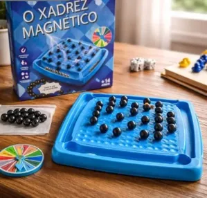 Jogos De Tabuleiro Rígido 22x22cm Xadrez Magnético 20 Esferas Brinquedos Educativos