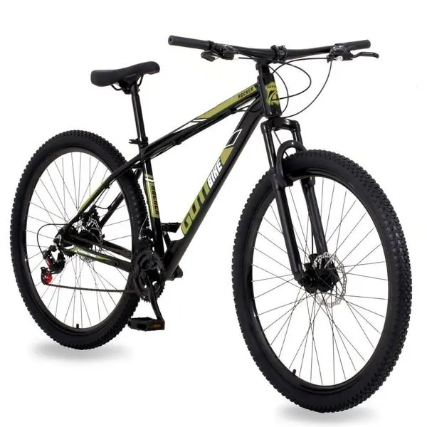 Bicicleta Aro 29 Gott 24 Marcha Câmbio Shimano Freio A Disco 21 Preto Dourado