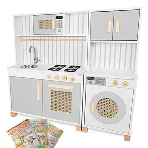 Kit Cozinha Infantil Retro e Máquina de Lavar Infantil Cinza