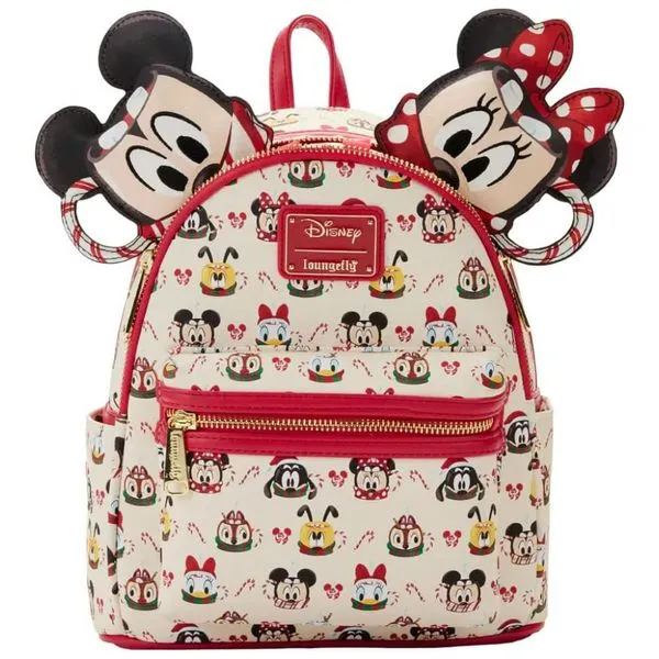 Mochila Escolar Infantil Loungefly Disney Turma do Mickey Mouse com Tiara da Minnie para Crianças a Partir de 5 Anos 110v