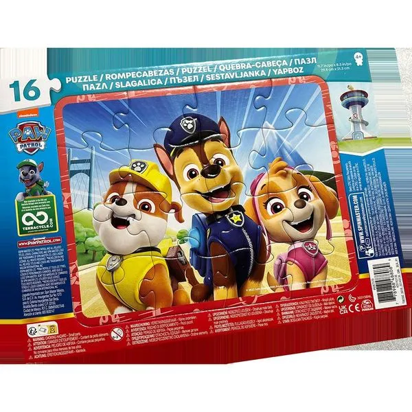 Quebra-Cabeça - Patrulha Canina - 16 Peças - Molduras Sortidas - Grow