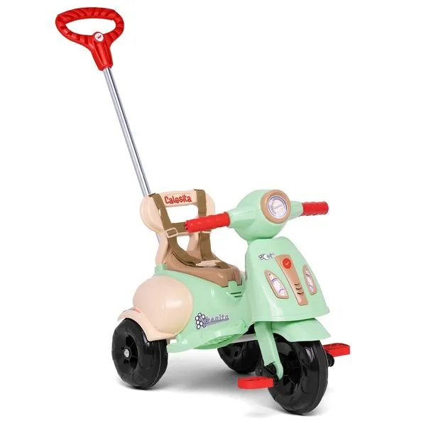Triciclo Vespita Capri Calesita 1068 com empurrador com cinto de segurança