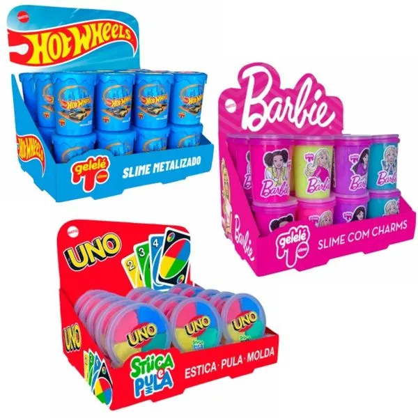 COLEÇÃO MATTEL: SLIME BARBIE, HOT WHEELS, UNO DOCE BRINQUEDO