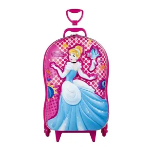 Mochila de Rodinhas 3D Maxtoy Princesa Cinderela Rosa Único