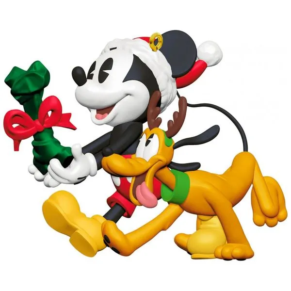 Enfeite Natalino Hallmark Keepsake 2025 Disney Mickey e Amigos Bone-afide Besties, Plástico, 6,4 x 6,4 x 7,6cm
