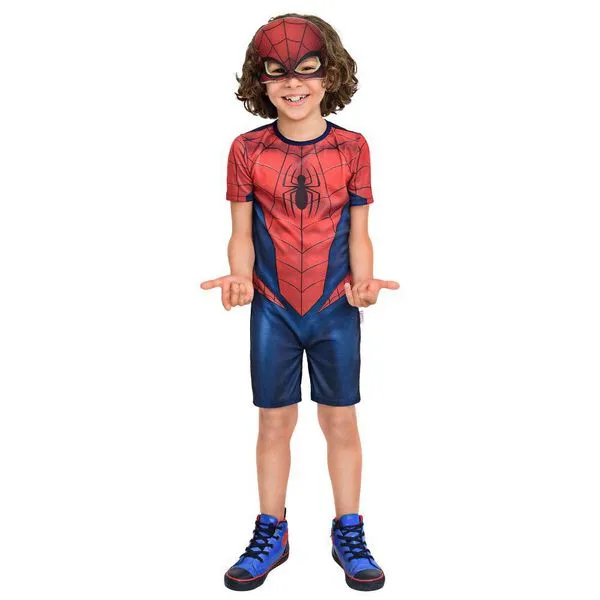 Fantasia Infantil - Marvel - Vingadores - Homem Aranha- Regina Festas - Tamanho P
