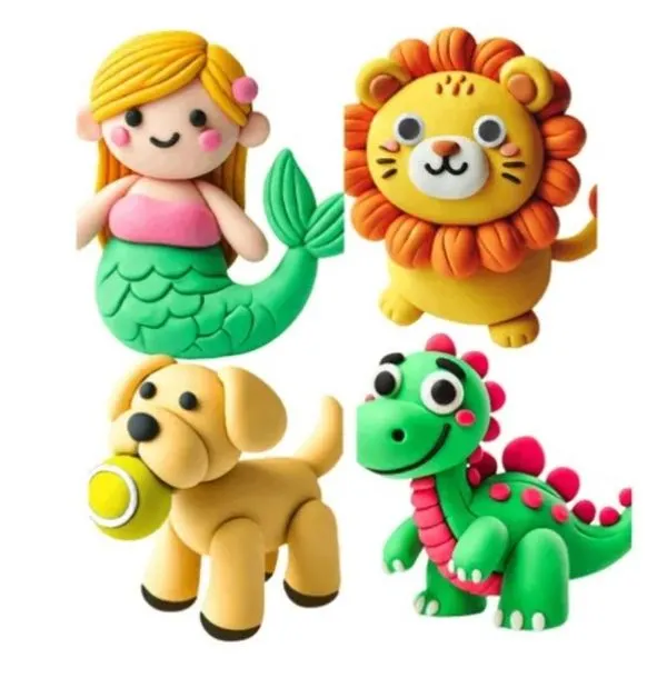 Brinquedo Massinha E.V.A Colorida de Personagens com Manual