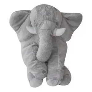 Almofada Travesseiro Bebê Elefante Pelúcia Gigante Cinza 80cm