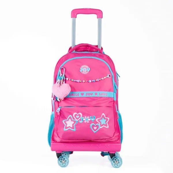 Mochila de Rodinha Infanto Juvenil Feminina BG Joy Rosa U / Rosa